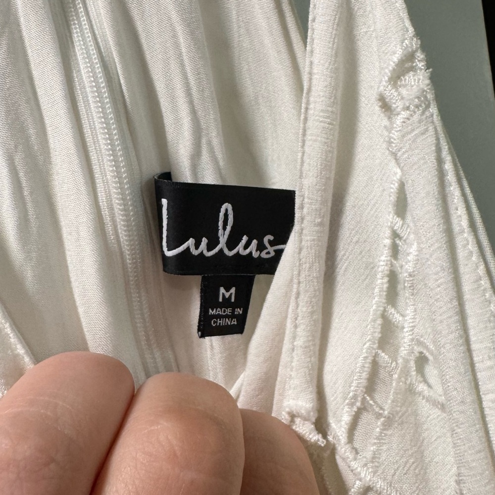 Lulu's White Textured Racer Back Dress - Picture 2 of 3